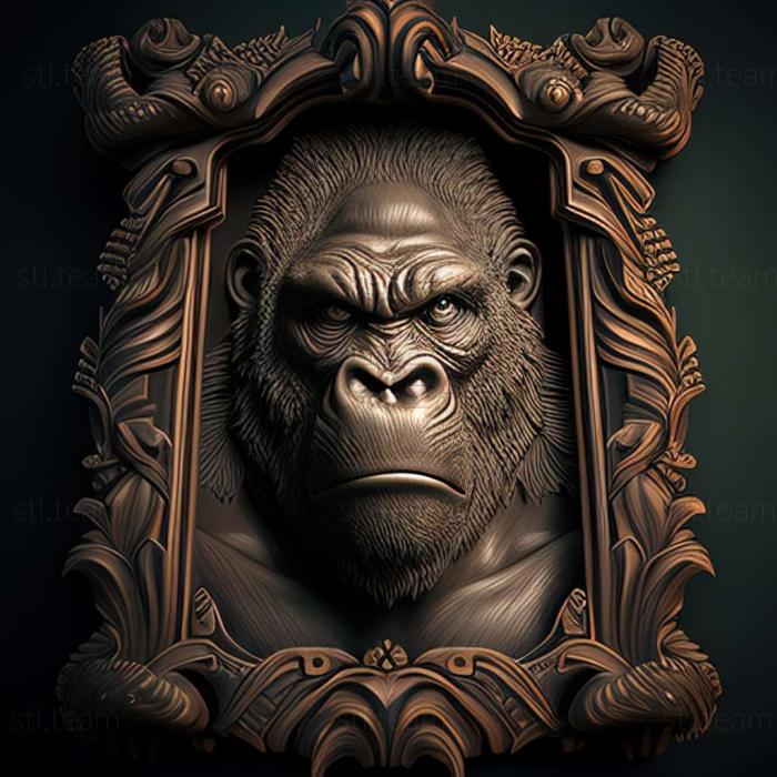 3D model gorilla in frame.png (STL)